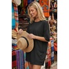 image:imageEkouaer Summer Rompers for Women Short Sleeve Oversized Tshirt Romper Reversible Baggy Jumpsuit Outfits with PocketsBlack