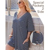 image:imageEkouaer Summer Rompers for Women Short Sleeve Oversized Tshirt Romper Reversible Baggy Jumpsuit Outfits with PocketsBlack and White Striped
