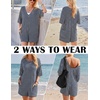 image:imageEkouaer Summer Rompers for Women Short Sleeve Oversized Tshirt Romper Reversible Baggy Jumpsuit Outfits with PocketsBlack and White Striped