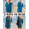 image:imageEkouaer Summer Rompers for Women Short Sleeve Oversized Tshirt Romper Reversible Baggy Jumpsuit Outfits with PocketsBlue