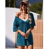 image:imageEkouaer Summer Rompers for Women Short Sleeve Oversized Tshirt Romper Reversible Baggy Jumpsuit Outfits with PocketsBlue