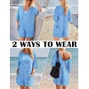 image:imageEkouaer Summer Rompers for Women Short Sleeve Oversized Tshirt Romper Reversible Baggy Jumpsuit Outfits with PocketsBlue Floral