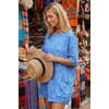 image:imageEkouaer Summer Rompers for Women Short Sleeve Oversized Tshirt Romper Reversible Baggy Jumpsuit Outfits with PocketsBlue Floral