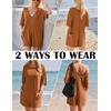 image:imageEkouaer Summer Rompers for Women Short Sleeve Oversized Tshirt Romper Reversible Baggy Jumpsuit Outfits with PocketsCaramel