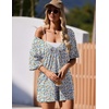 image:imageEkouaer Summer Rompers for Women Short Sleeve Oversized Tshirt Romper Reversible Baggy Jumpsuit Outfits with PocketsFloral White