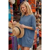 image:imageEkouaer Summer Rompers for Women Short Sleeve Oversized Tshirt Romper Reversible Baggy Jumpsuit Outfits with PocketsGrey Blue