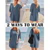 image:imageEkouaer Summer Rompers for Women Short Sleeve Oversized Tshirt Romper Reversible Baggy Jumpsuit Outfits with PocketsGrey Blue