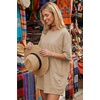 image:imageEkouaer Summer Rompers for Women Short Sleeve Oversized Tshirt Romper Reversible Baggy Jumpsuit Outfits with PocketsKhaki