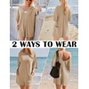 image:imageEkouaer Summer Rompers for Women Short Sleeve Oversized Tshirt Romper Reversible Baggy Jumpsuit Outfits with PocketsKhaki