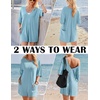 image:imageEkouaer Summer Rompers for Women Short Sleeve Oversized Tshirt Romper Reversible Baggy Jumpsuit Outfits with PocketsLight Blue