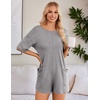 image:imageEkouaer Summer Rompers for Women Short Sleeve Oversized Tshirt Romper Reversible Baggy Jumpsuit Outfits with PocketsLight Grey