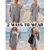 image:imageEkouaer Summer Rompers for Women Short Sleeve Oversized Tshirt Romper Reversible Baggy Jumpsuit Outfits with PocketsLight Grey