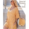 image:imageEkouaer Summer Rompers for Women Short Sleeve Oversized Tshirt Romper Reversible Baggy Jumpsuit Outfits with PocketsYellow Floral
