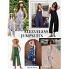 image:imageEkouaer Wide Leg Jumpsuits for Women Casual Overalls Sleeveless Vacation Outfits One Piece Boho Printed Romper with PocketA Boho Printed