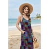 image:imageEkouaer Wide Leg Jumpsuits for Women Casual Overalls Sleeveless Vacation Outfits One Piece Boho Printed Romper with PocketBlue Boho Printed