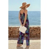 image:imageEkouaer Wide Leg Jumpsuits for Women Casual Overalls Sleeveless Vacation Outfits One Piece Boho Printed Romper with PocketBlue Boho Printed