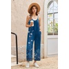 image:imageEkouaer Wide Leg Jumpsuits for Women Casual Overalls Sleeveless Vacation Outfits One Piece Boho Printed Romper with PocketFloral Teal