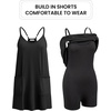 image:imageEkouaer Womens Athletic Romper Dress Summer Tennis Active Sports Mini Dresses Built in Shorts Travel Vacation Outfits SXXLA Black