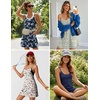 image:imageEkouaer Womens Athletic Romper Dress Summer Tennis Active Sports Mini Dresses Built in Shorts Travel Vacation Outfits SXXLWhite Yellow Floral