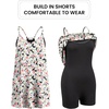 image:imageEkouaer Womens Athletic Romper Dress Summer Tennis Active Sports Mini Dresses Built in Shorts Travel Vacation Outfits SXXLWhite Yellow Floral