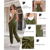 image:imageEkouaer Womens Jumpsuit Sleeveless Casual Summer Overalls Jumpers Spaghetti Strap Baggy Long Pants Rompers with PocketsBarmygreen