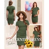 image:imageEkouaer Womens Maternity Dress Ruched Ribbed Bodycon Summer Dresses Casual Pregnancy Dress SXXLArmy Green
