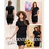 image:imageEkouaer Womens Maternity Dress Ruched Ribbed Bodycon Summer Dresses Casual Pregnancy Dress SXXLBlack