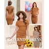 image:imageEkouaer Womens Maternity Dress Ruched Ribbed Bodycon Summer Dresses Casual Pregnancy Dress SXXLBrown