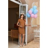 image:imageEkouaer Womens Maternity Dress Ruched Ribbed Bodycon Summer Dresses Casual Pregnancy Dress SXXLBrown