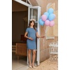 image:imageEkouaer Womens Maternity Dress Ruched Ribbed Bodycon Summer Dresses Casual Pregnancy Dress SXXLDark Blue