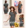image:imageEkouaer Womens Maternity Dress Ruched Ribbed Bodycon Summer Dresses Casual Pregnancy Dress SXXLDark Gray