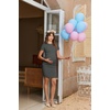 image:imageEkouaer Womens Maternity Dress Ruched Ribbed Bodycon Summer Dresses Casual Pregnancy Dress SXXLDark Gray