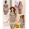 image:imageEkouaer Womens Maternity Dress Ruched Ribbed Bodycon Summer Dresses Casual Pregnancy Dress SXXLDark Khaki