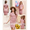 image:imageEkouaer Womens Maternity Dress Ruched Ribbed Bodycon Summer Dresses Casual Pregnancy Dress SXXLDark Pink