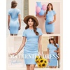 image:imageEkouaer Womens Maternity Dress Ruched Ribbed Bodycon Summer Dresses Casual Pregnancy Dress SXXLLight Blue