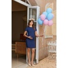 image:imageEkouaer Womens Maternity Dress Ruched Ribbed Bodycon Summer Dresses Casual Pregnancy Dress SXXLNavy Blue