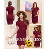 image:imageEkouaer Womens Maternity Dress Ruched Ribbed Bodycon Summer Dresses Casual Pregnancy Dress SXXLWine Red