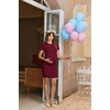 image:imageEkouaer Womens Maternity Dress Ruched Ribbed Bodycon Summer Dresses Casual Pregnancy Dress SXXLWine Red
