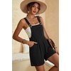 image:imageEkouaer Womens Overalls Summer Rompers Sleeveless Short Jumpsuits Casual Beach Vacation Outfits with PocketsBlack