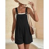 image:imageEkouaer Womens Overalls Summer Rompers Sleeveless Short Jumpsuits Casual Beach Vacation Outfits with PocketsBlack