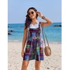 image:imageEkouaer Womens Overalls Summer Rompers Sleeveless Short Jumpsuits Casual Beach Vacation Outfits with PocketsBoho Floral