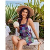 image:imageEkouaer Womens Overalls Summer Rompers Sleeveless Short Jumpsuits Casual Beach Vacation Outfits with PocketsBoho Floral