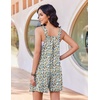 image:imageEkouaer Womens Overalls Summer Rompers Sleeveless Short Jumpsuits Casual Beach Vacation Outfits with PocketsFloral Blue
