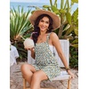 image:imageEkouaer Womens Overalls Summer Rompers Sleeveless Short Jumpsuits Casual Beach Vacation Outfits with PocketsFloral Blue