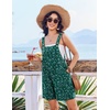 image:imageEkouaer Womens Overalls Summer Rompers Sleeveless Short Jumpsuits Casual Beach Vacation Outfits with PocketsFloral Green