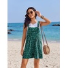 image:imageEkouaer Womens Overalls Summer Rompers Sleeveless Short Jumpsuits Casual Beach Vacation Outfits with PocketsFloral Green