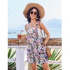 image:imageEkouaer Womens Overalls Summer Rompers Sleeveless Short Jumpsuits Casual Beach Vacation Outfits with PocketsFloral Light Purple