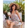 image:imageEkouaer Womens Overalls Summer Rompers Sleeveless Short Jumpsuits Casual Beach Vacation Outfits with PocketsFloral Pink