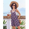 image:imageEkouaer Womens Overalls Summer Rompers Sleeveless Short Jumpsuits Casual Beach Vacation Outfits with PocketsFloral Purple
