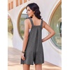 image:imageEkouaer Womens Overalls Summer Rompers Sleeveless Short Jumpsuits Casual Beach Vacation Outfits with PocketsGrey